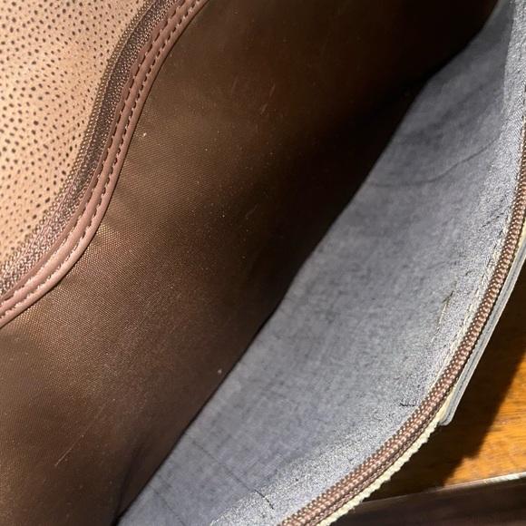 London Fog Brown and Tan Laptop Bag Classic Design - Picture 6 of 9